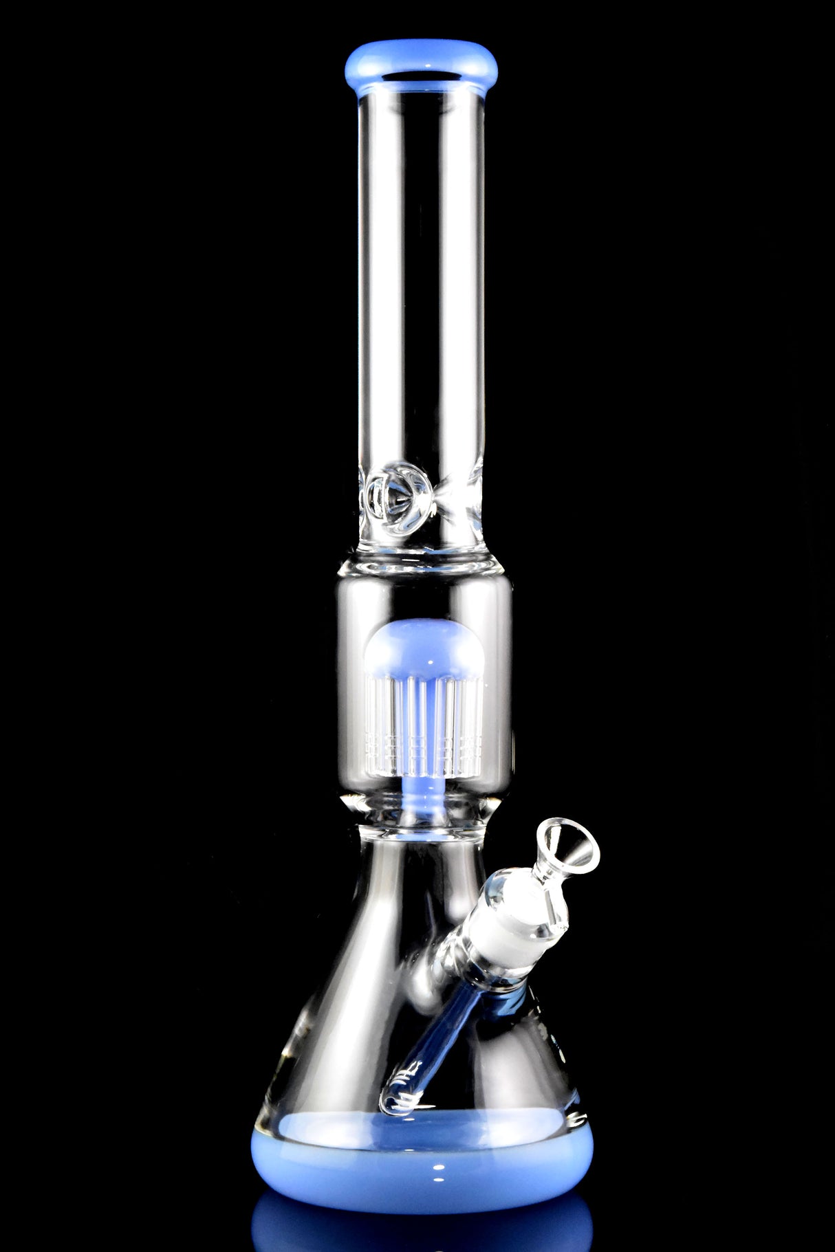 Glass on Glass Beaker Bong “Treehouse” – 12-Arm Tree Perc – Ice Pinch – 18″