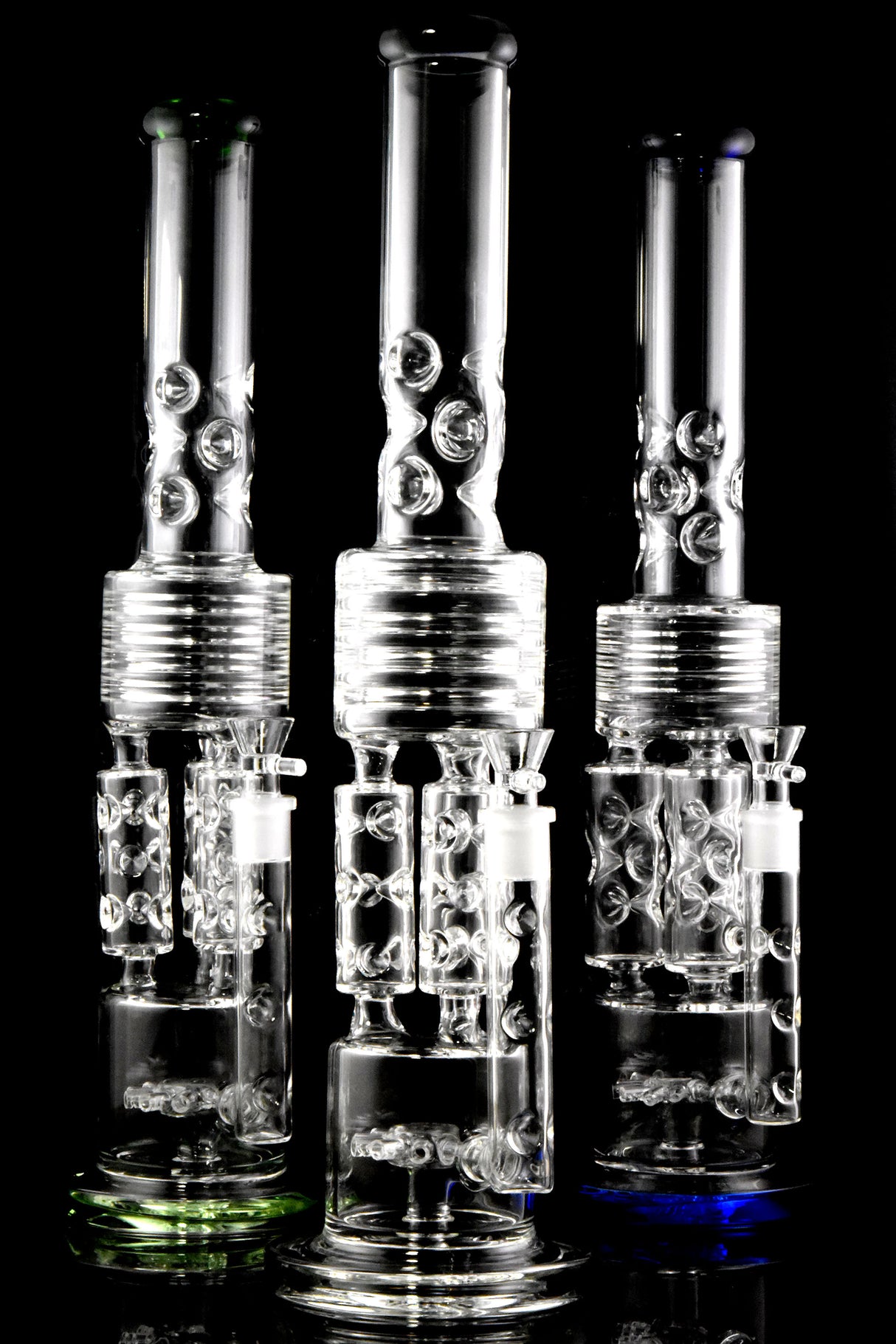 "The Colossus" Large Thick Stemless Glass on Glass Straight Shooter Recycler Water Pipe with Sprinkler Perc - WP3014