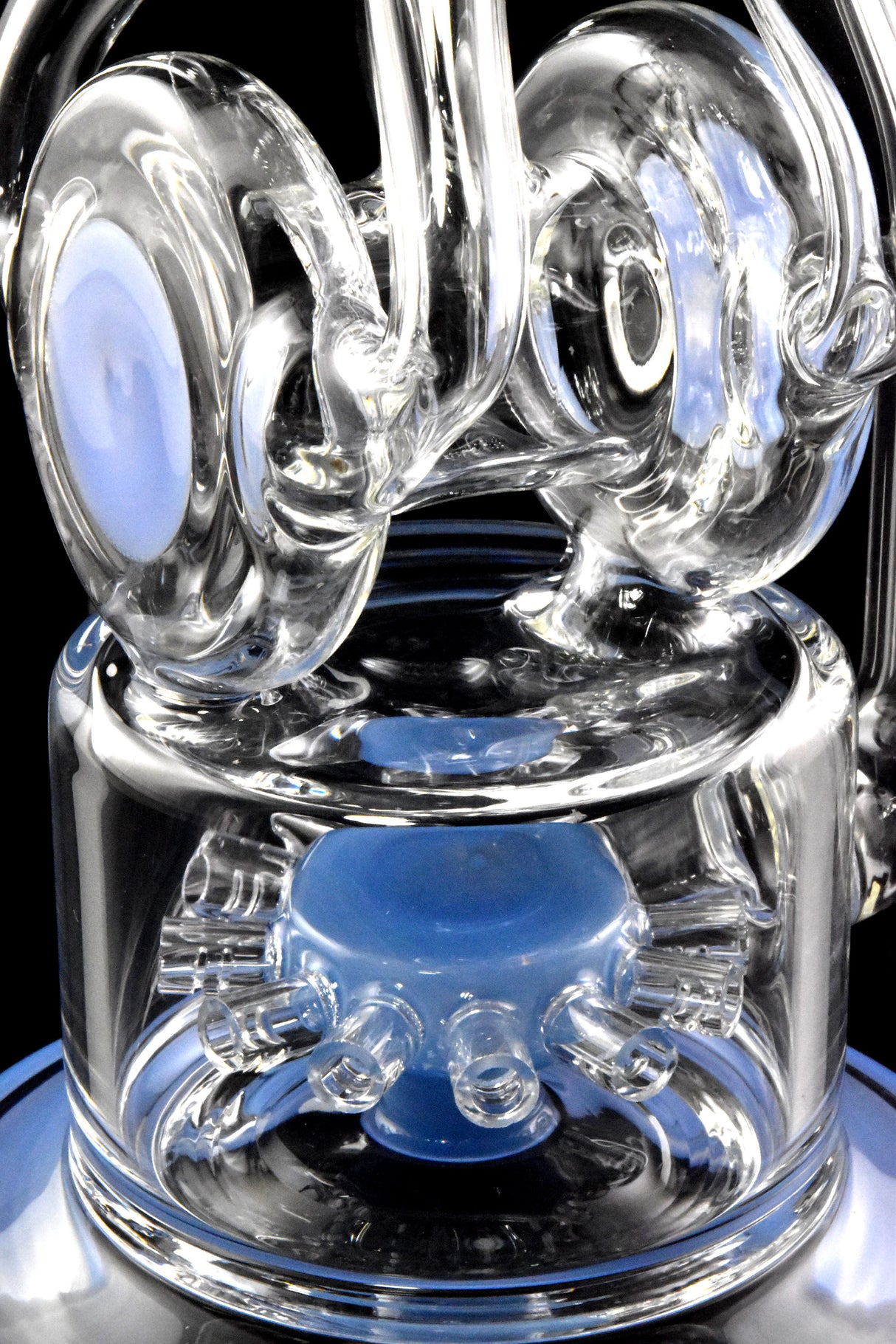 15" Large Stemless GoG Spiral Recycler Water Pipe with Sprinkler Perc - WP3059