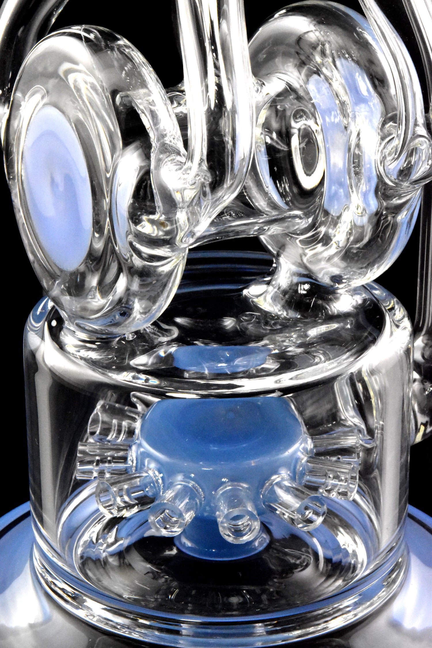 15" Large Stemless GoG Spiral Recycler Water Pipe with Sprinkler Perc - WP3059