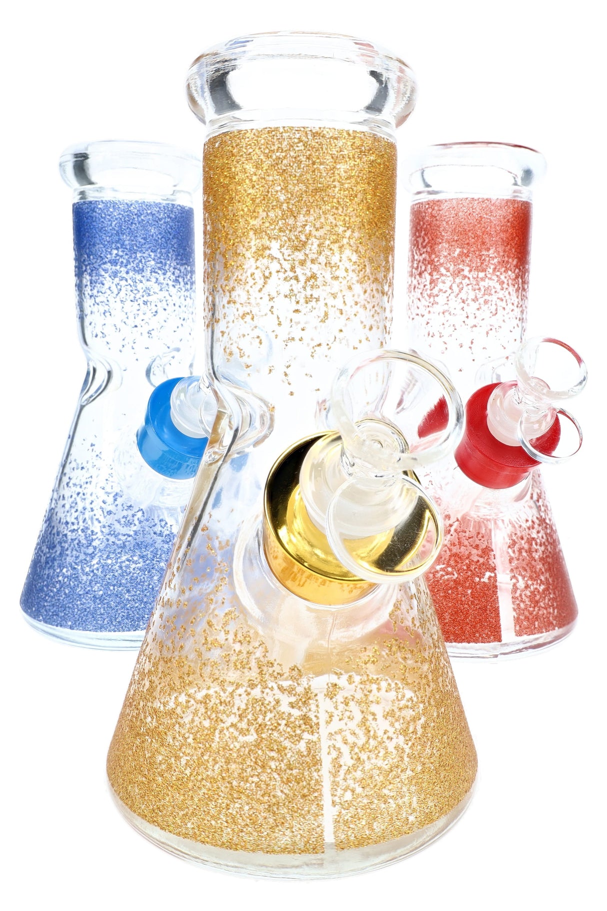 Glass Beaker Bong Gift Set “Starter Stack” – Ice Pinch – 8″