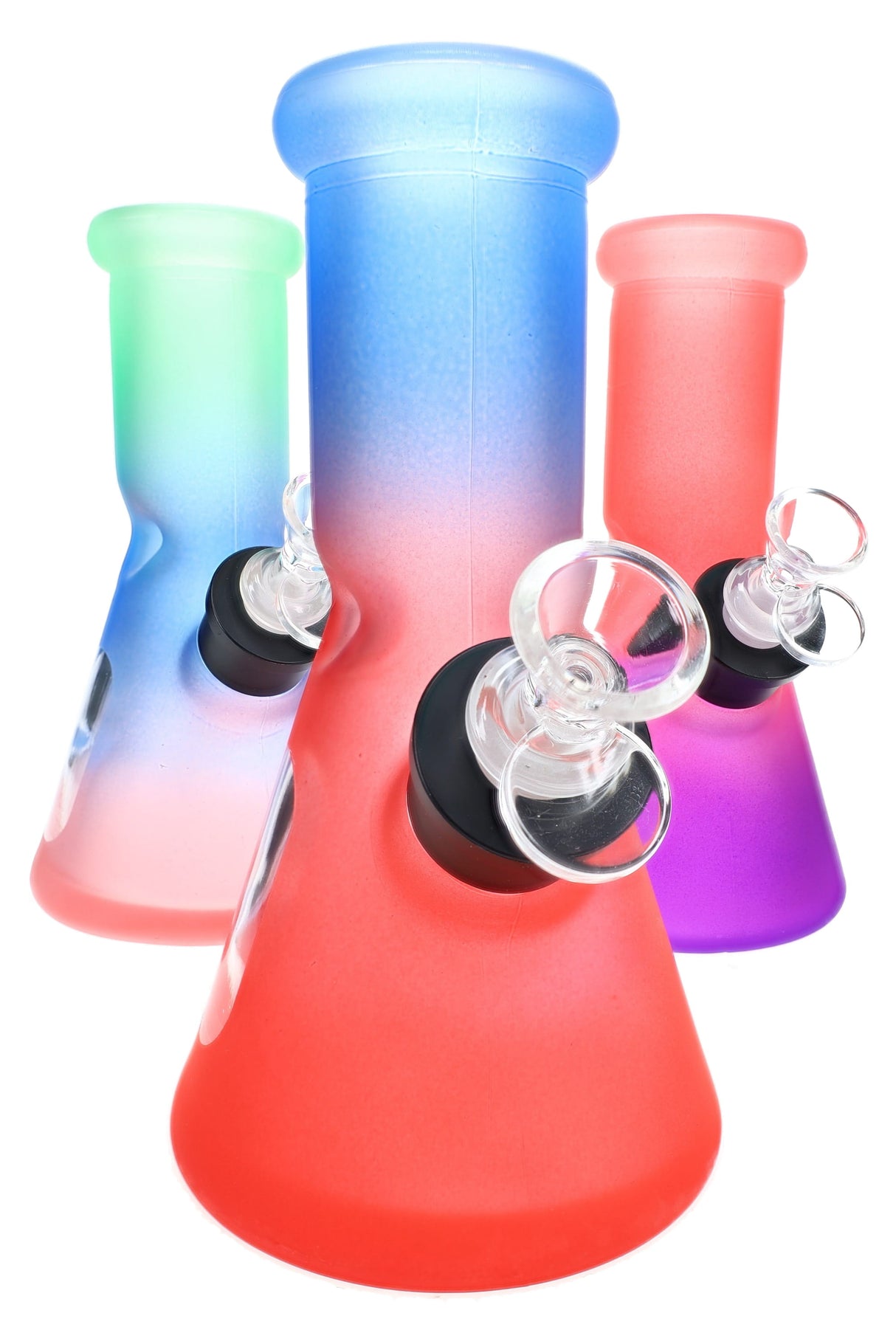 Glass Beaker Bong Gift Set “Starter Stack” – Ice Pinch – 8″