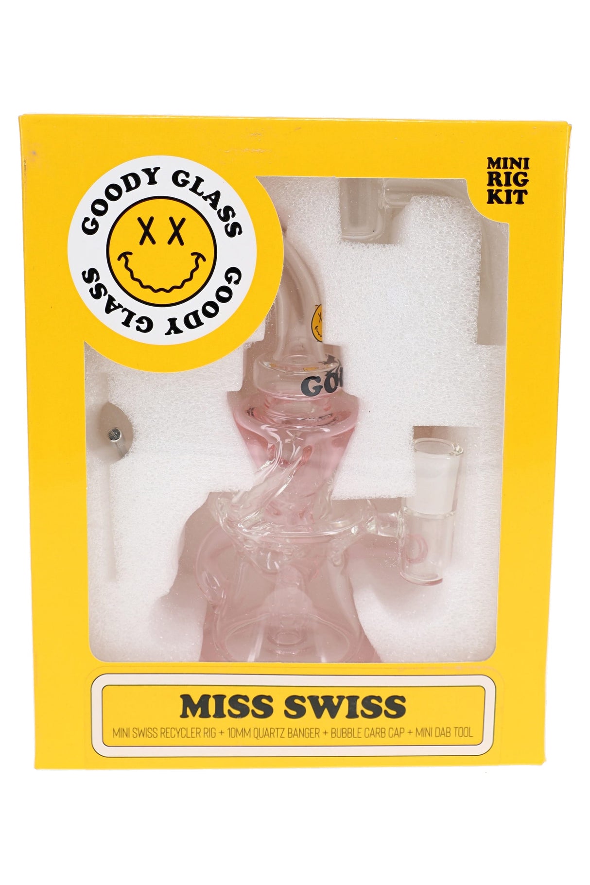 Goody Glass 5.5" Miss Swiss Mini Dab Rig 4-Piece Kit – WP3523