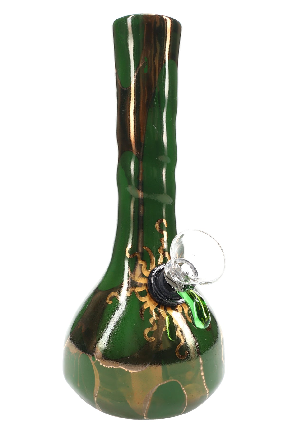 Ancient Creations Ceramics 6″ Ceramic Beaker Bong – 22K Gold – US-Made
