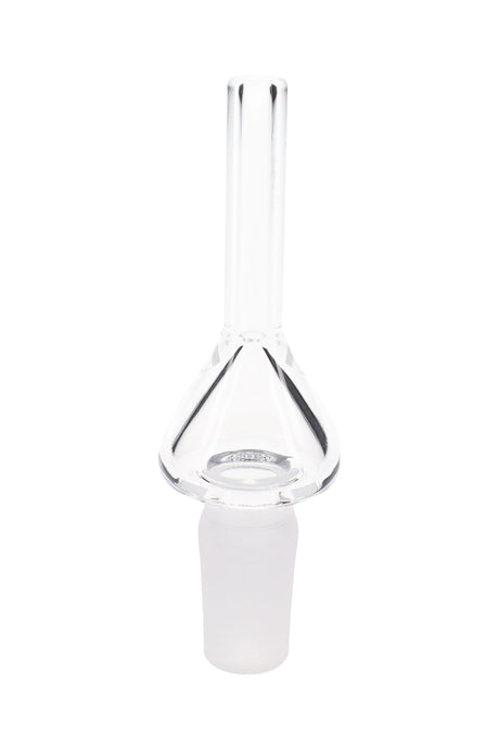 Clear quartz 14.5 mm dab straw tip with ground-glass joint, 3.25-inch length; replacement nail for concentrate use.