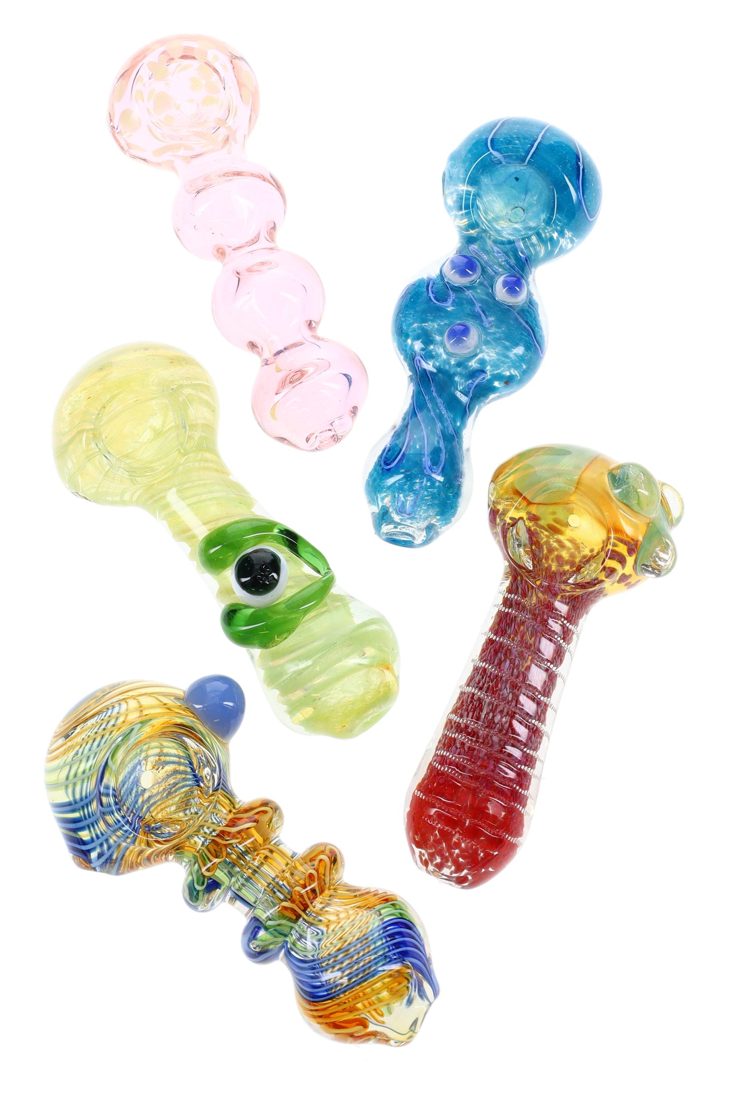 Colorful Glass Hand Pipe “Pocket Swirl” – 4½″ – Assorted Colors
