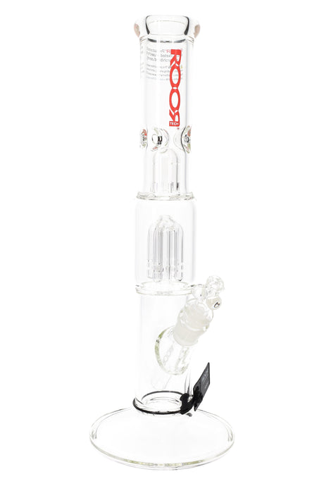 ROOR Tech 14-inch straight tube bong with single tree percolator, 5 mm borosilicate glass, glass-on-glass joint, downstem and herb bowl.