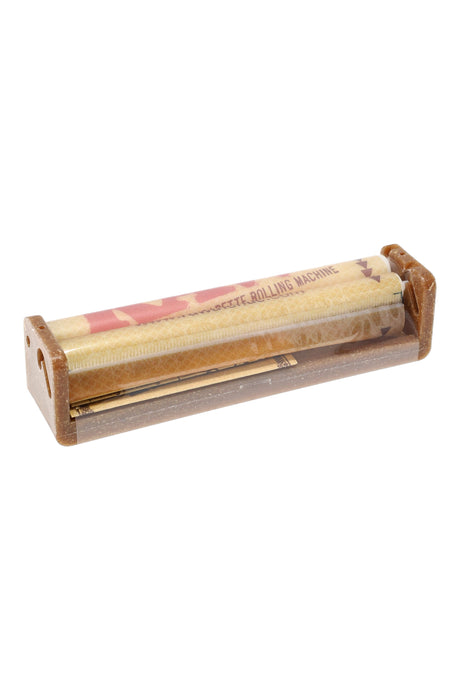 Single RAW 110 mm hemp composite plastic rolling machine with RAW-branded apron, king size compatible.