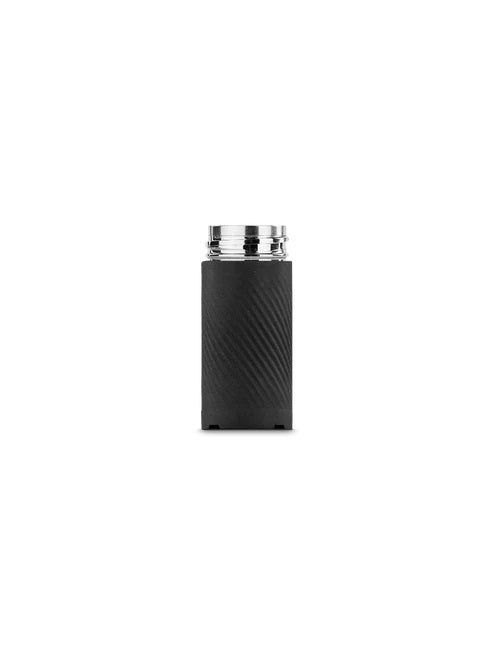 Front view of Puffco Plus chamber, black knurled sleeve with threaded metal top, screw-in replacement for the Plus concentrate pen.