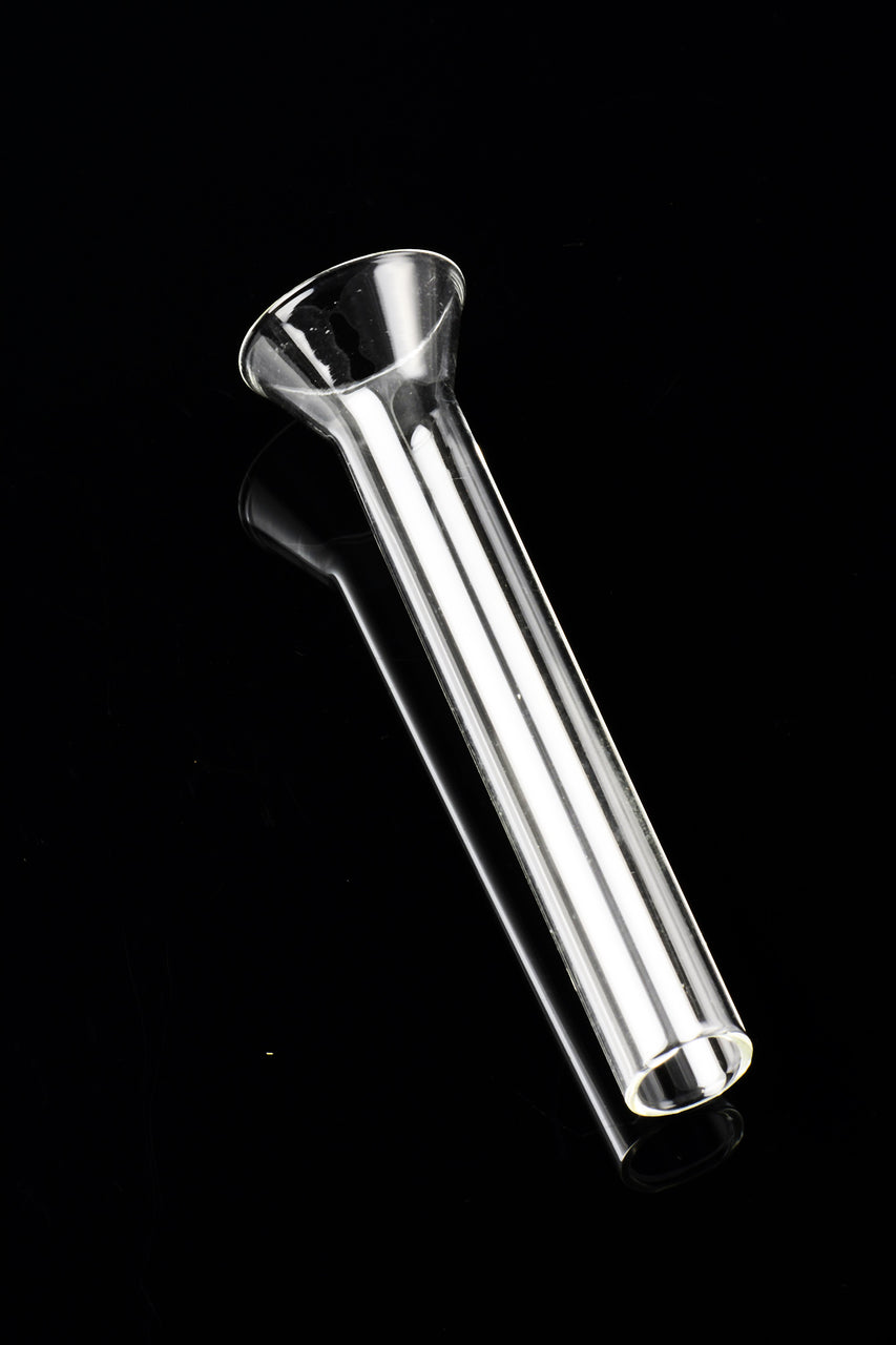 Close-up of 3.75″ standard female bong downstem, non-glass-on-glass style with simple straight tube design for dependable replacement use.