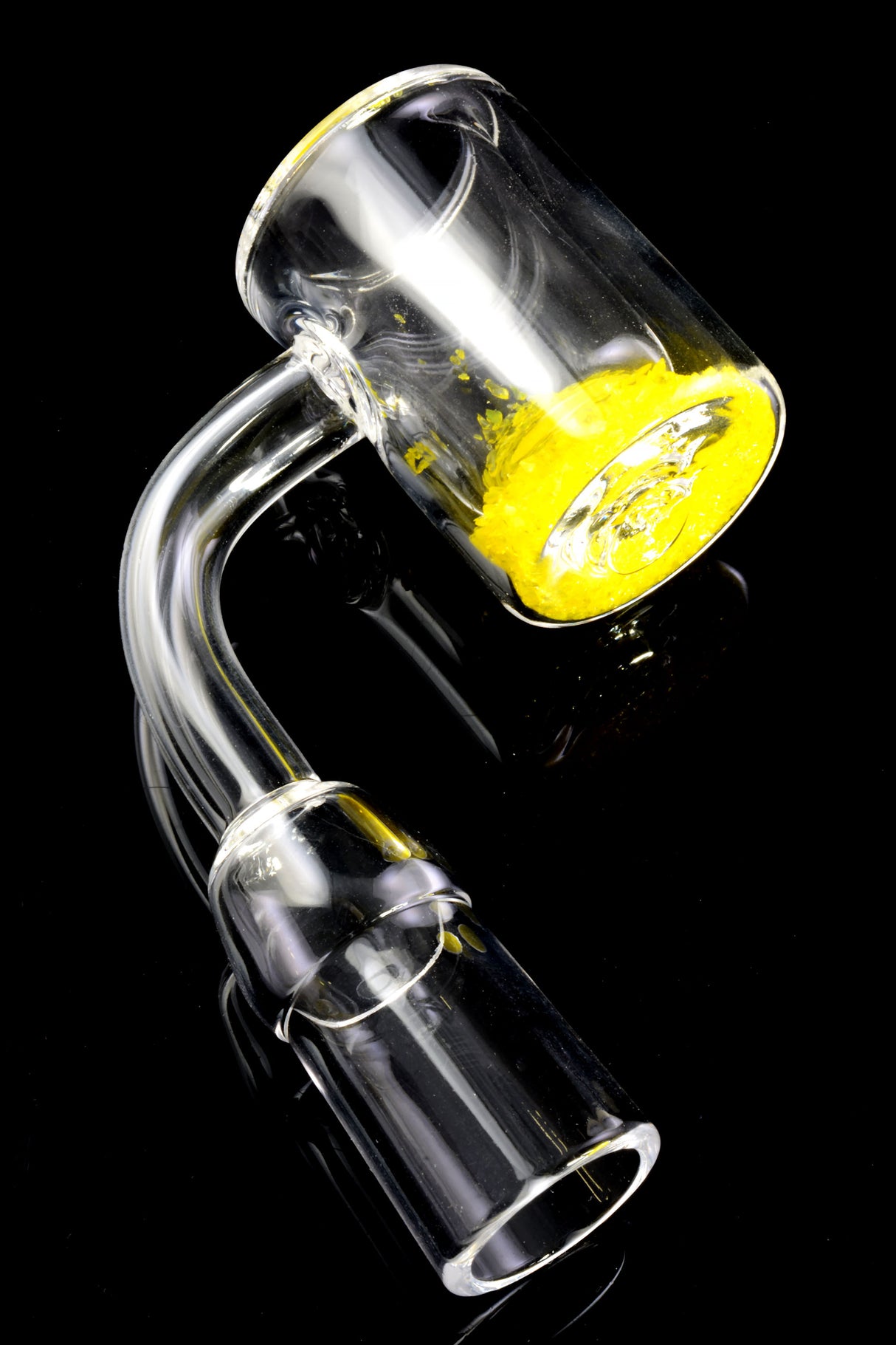 Profile of thermochromic quartz banger; choose 14.5 or 18.8 mm, male or female—fits rigs that match the same size and gender only.