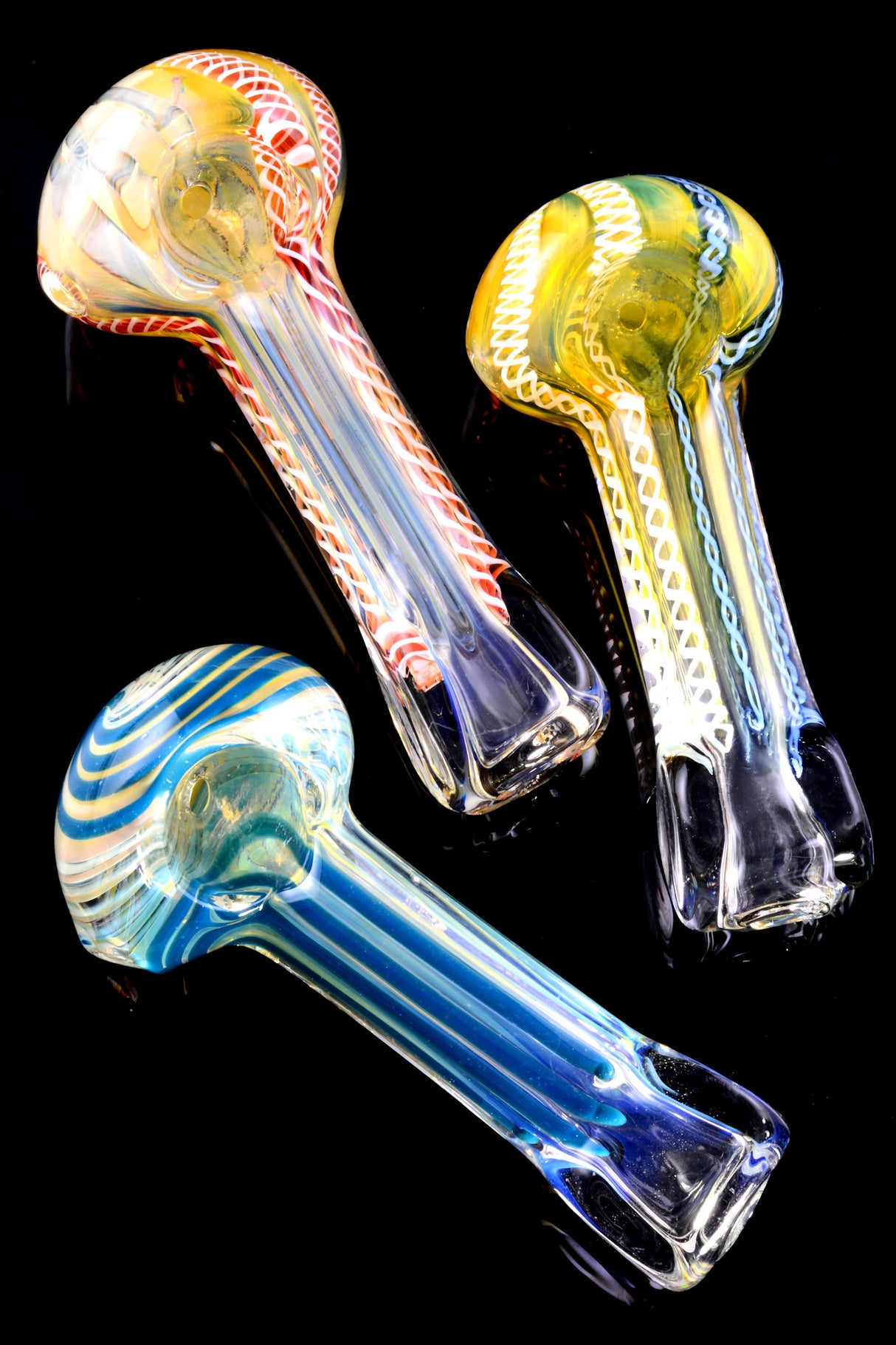 Color Changing Striped Glass Pipe - P1929