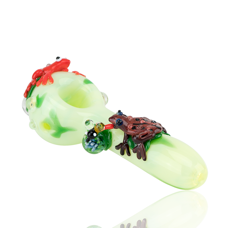 (US Made) 4.5" Small Ribbit Spoon Pipe - P2394