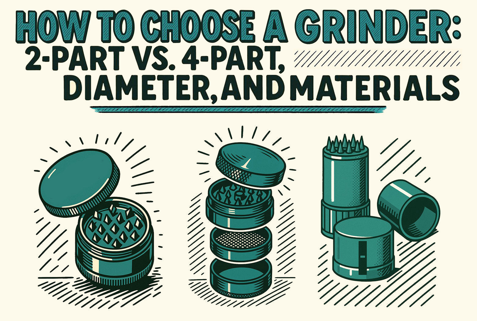 How to Choose a Grinder: 2-Part vs. 4-Part, Diameter, and Materials