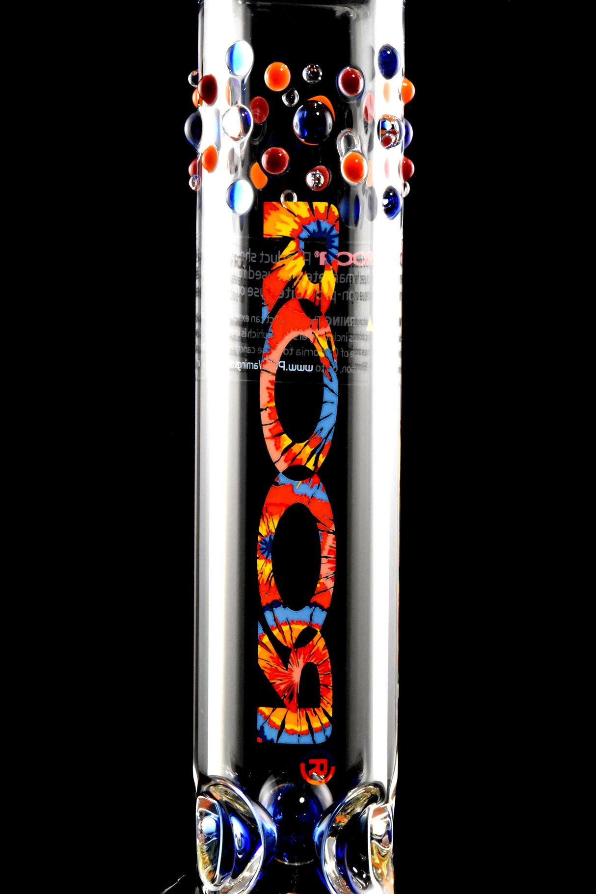 RooR Custom 14" Glass on Glass Beaker Water Pipe with Triple Color Crown - WP2955