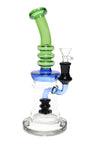 10" Multicolor Glass on Glass Stemless Water Pipe with Showerhead Perc - WP3154