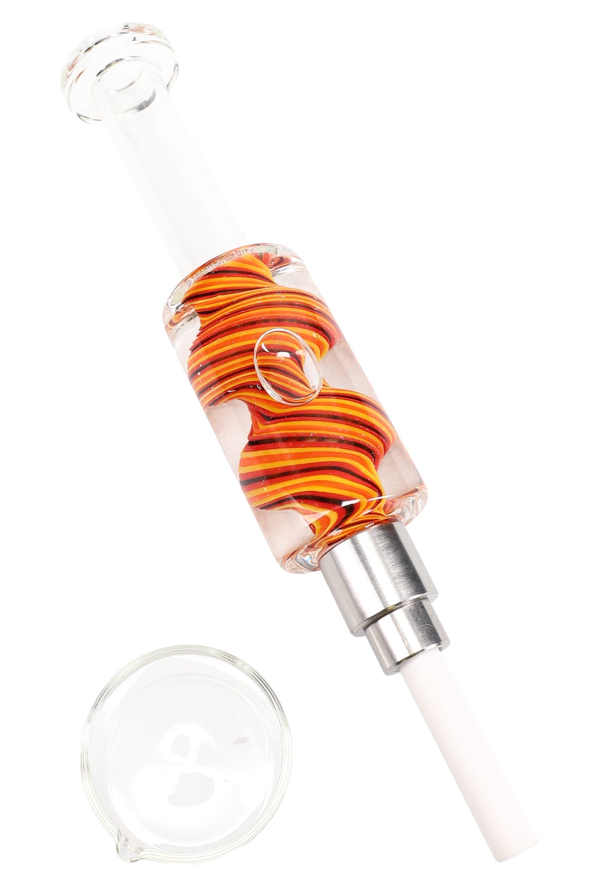 Reverse Swirl Striped Fluid Filled Dab Straw Kit - B1466