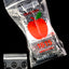 Clear 1.5-inch mini zip baggie set with black peace-sign pattern inside branded Apple Bags sleeve against black background