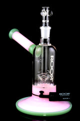 RooR Tech 7.5" Multicolor Glass on Glass Bubbler with Barrel Perc - B1281