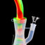 Rasta color 2-part silicone bong, 8½″, featuring honeycomb-to-dome percs; durable, travel-friendly water pipe for everyday dry herb use.