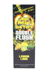 High Voltage Double Flush detox box, Lemon Lime flavor, 16 oz liquid and capsules combo highlighted on front panel.