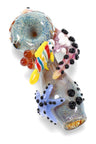 5.5" Octopus Sea Silver Fumed Frit Glass Pipe - P3049