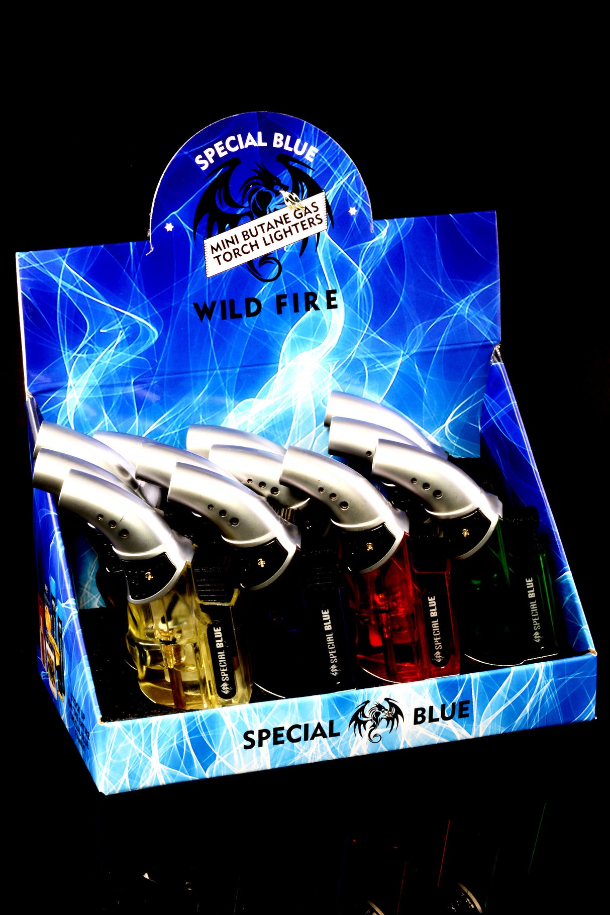 12 Pc Special Blue Wild Fire Torch Lighter Display - L0245