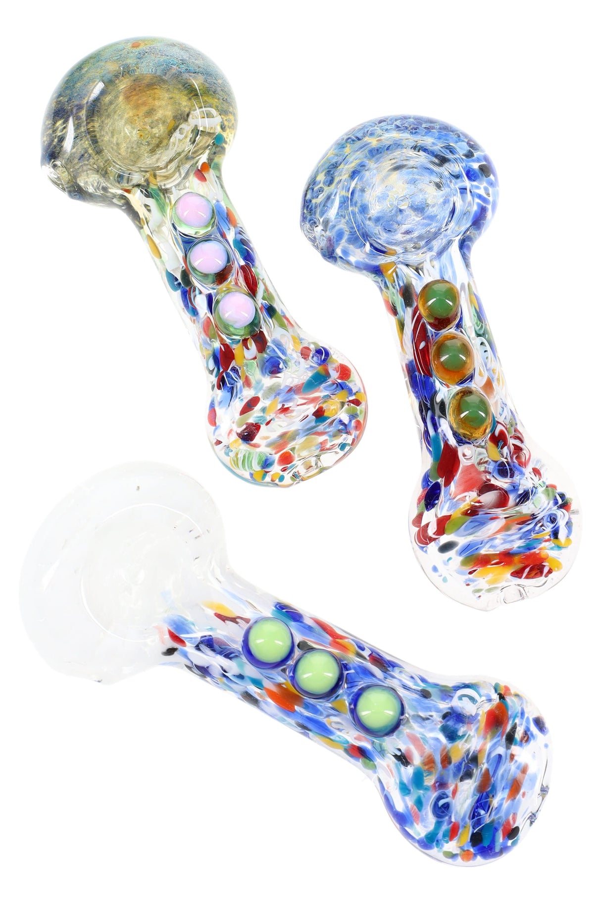 4" Colorful Confetti Clear Glass Pipe - P3183