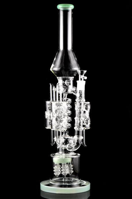 "The Goliath" 20" Large Glass Spiral Recycler Water Pipe with Showerhead Tree Perc - WP3013