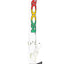 Clear ROOR 18-inch straight tube bong with rasta red-gold-green ROOR logo, glass-on-glass downstem and bowl, ice pinch.
