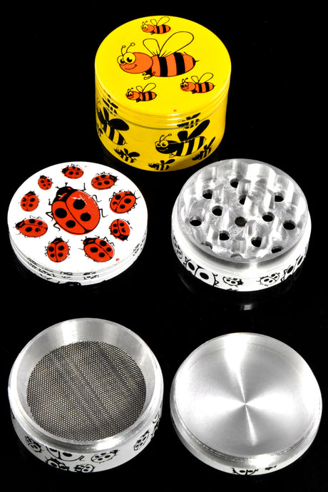 4 Part Colorful Insect Aluminum Grinder