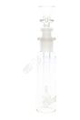 Side-view GRAV glass ash catcher displaying 14.5 mm joint placement and included funnel bowl, tall cylinder style on white background.