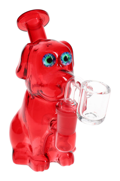 5.5" Mini Colored Glass on Glass Dog Dab Rig - WP3133