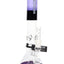 ROOR Tech 14-inch multicolor beaker bong in purple and black, 5 mm thick glass, internal showerhead perc with included herb bowl.