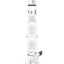 Clear ROOR Tech 18-inch bubble base bong with white mouthpiece, dual stereo tree percs, ice pinch, glass-on-glass bowl and downstem.