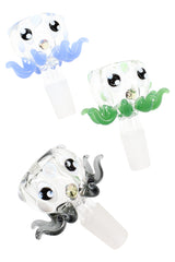 14.5mm Male Clear Glass on Glass Octopus Bowl - BS899