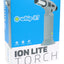 Whip-It Ion Lite torch gray colorway on packaging; slim handheld design with wide base and chrome nozzle.