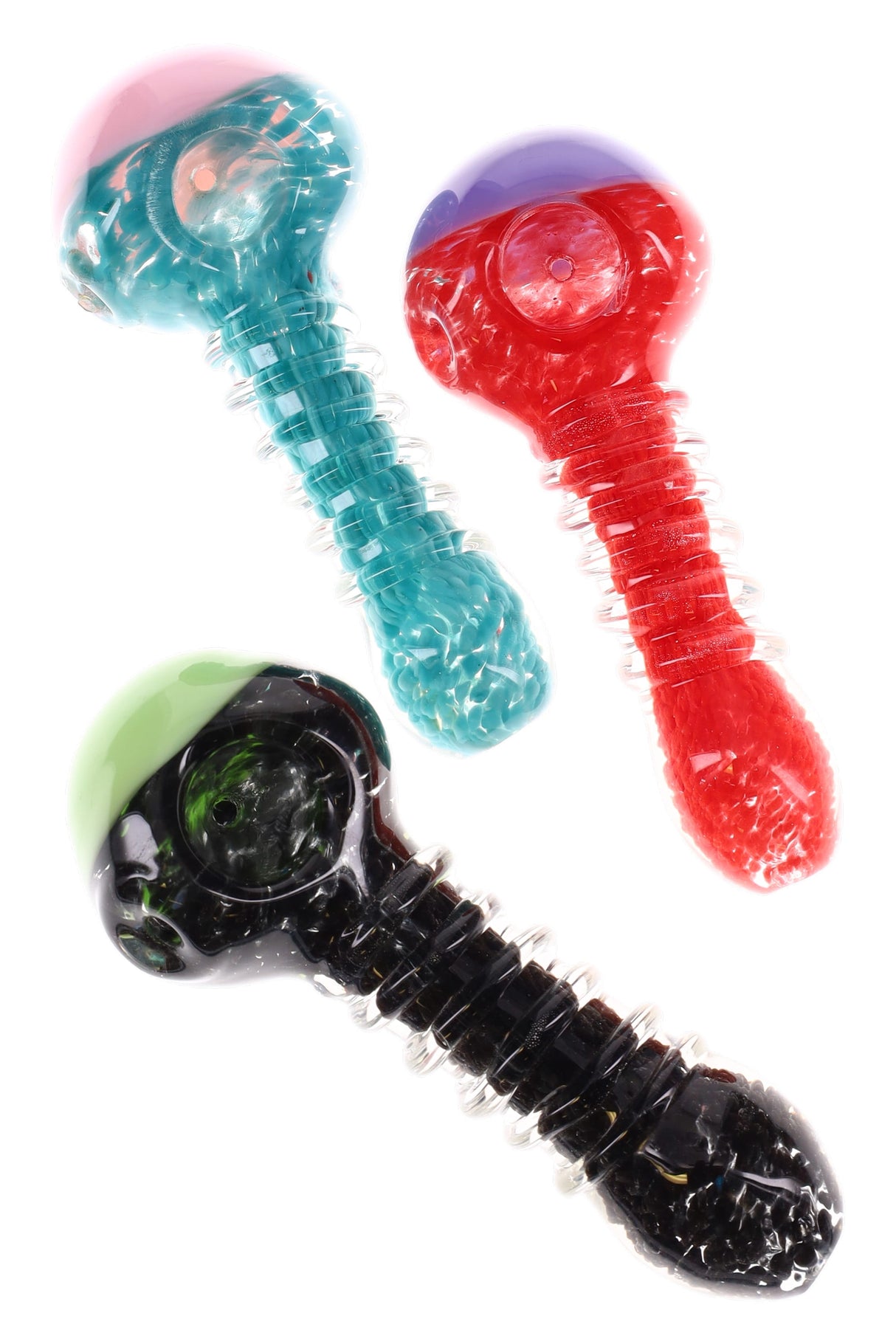 5" Colorful Frit Coil Glass Pipe - P3123