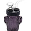 Side profile of mini 3.5-inch black cactus-inspired glass water pipe standing upright on clean white surface.