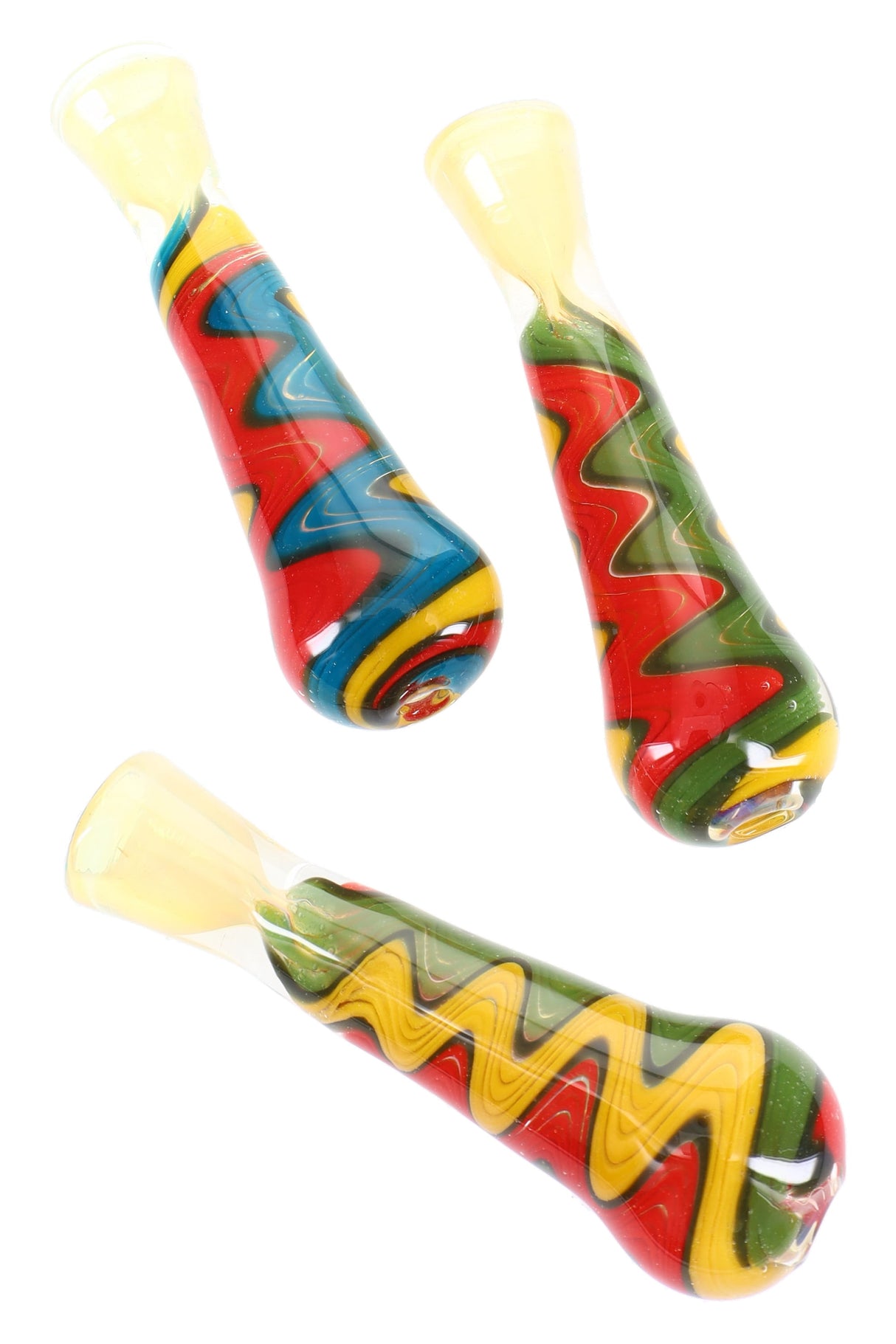 3.5" Color Changing Rasta Reverse Chillum - C0179