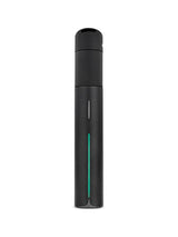 Front view of Puffco Pivot vaporizer with vertical light bar illuminated and side control button centered on the matte body.