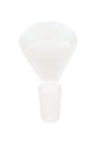 Opaque white diamond-cut glass bong bowl with 14.5 mm male ground joint and faceted rim; simple replacement slide.