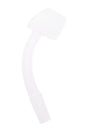 Slim 10 mm male 45-degree domeless frosted quartz banger with 4 mm thick bucket, curved neck, studio white background side view.