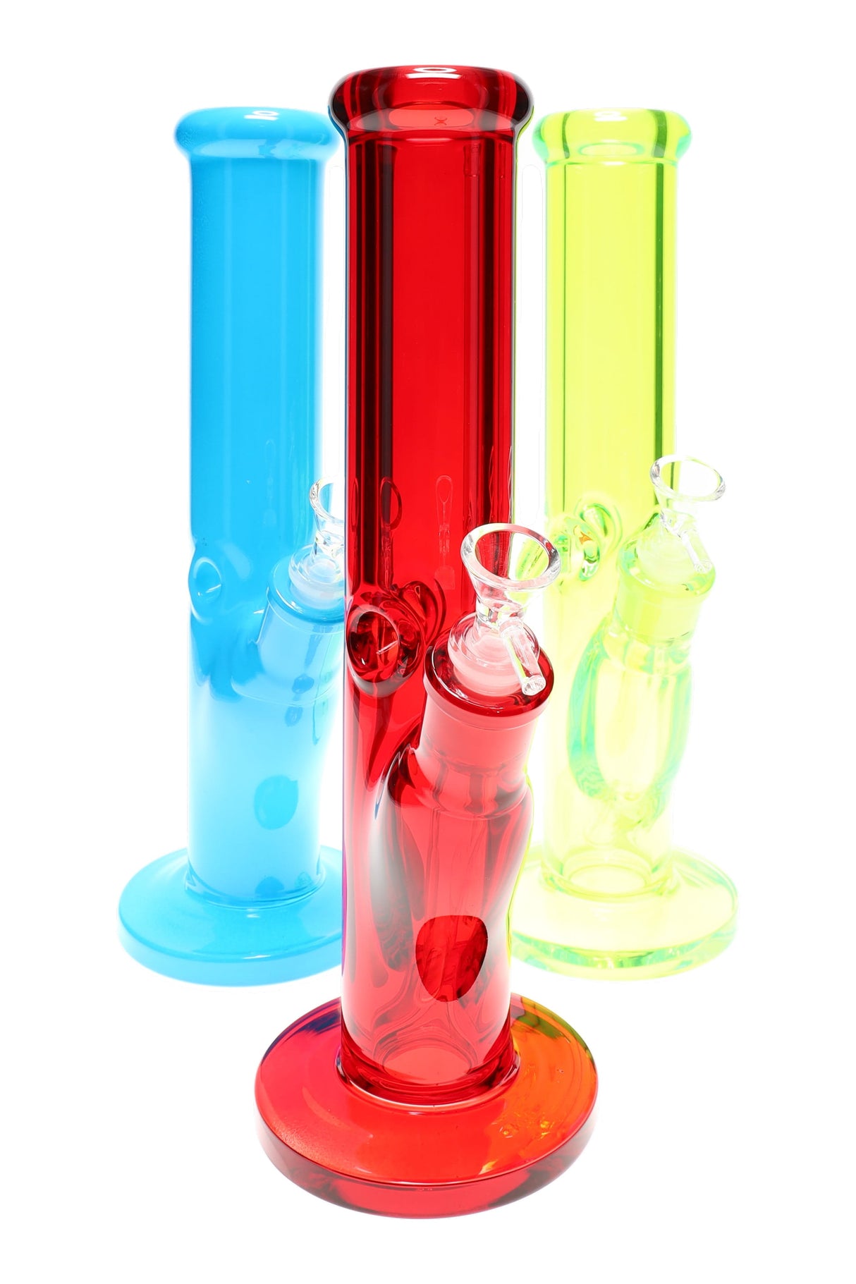 12" Medium Colored 9mm Thick Glass on Glass Straight Shooter Water Pipe - WP3143