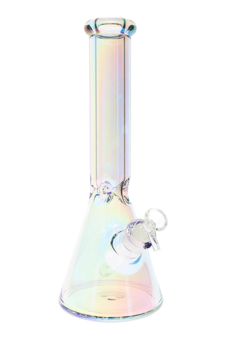 14" 9mm Thick Glass on Glass Metallic Beaker Water Pipe - WP3160