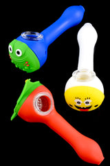 4.5" Silicone Hand Pipe with Glass Bowl - P1716