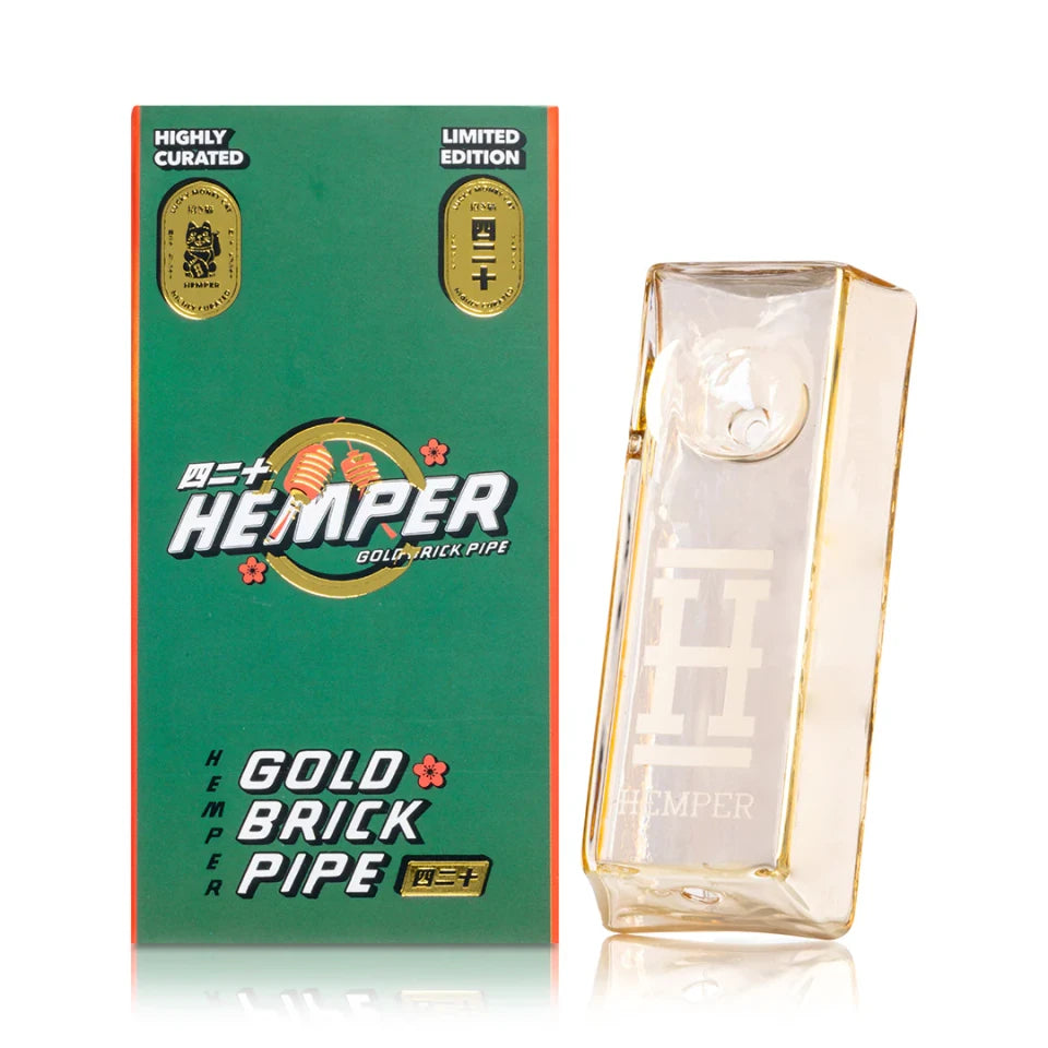 4" Hemper Gold Brick Glass Hand Pipe – P3317