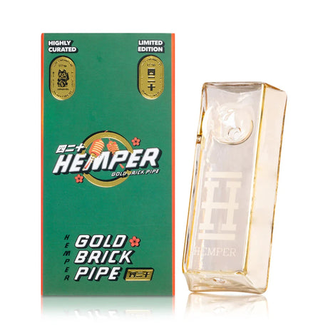 4" Hemper Gold Brick Glass Hand Pipe – P3317