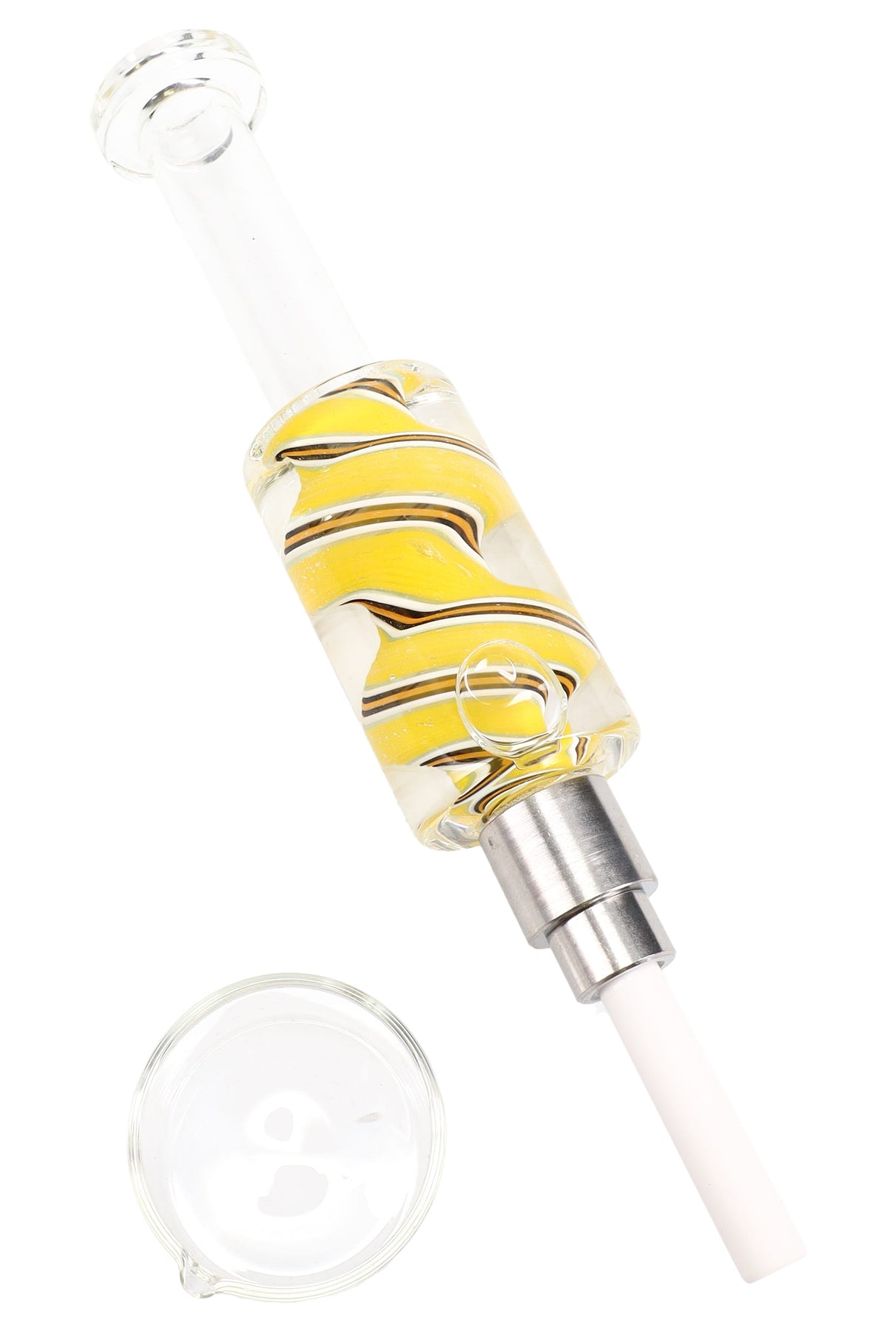 Reverse Swirl Striped Fluid Filled Dab Straw Kit - B1466