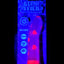 Glow Stick silicone dildo with heart motifs shown under UV light, curved shaft and suction base inside display packaging.